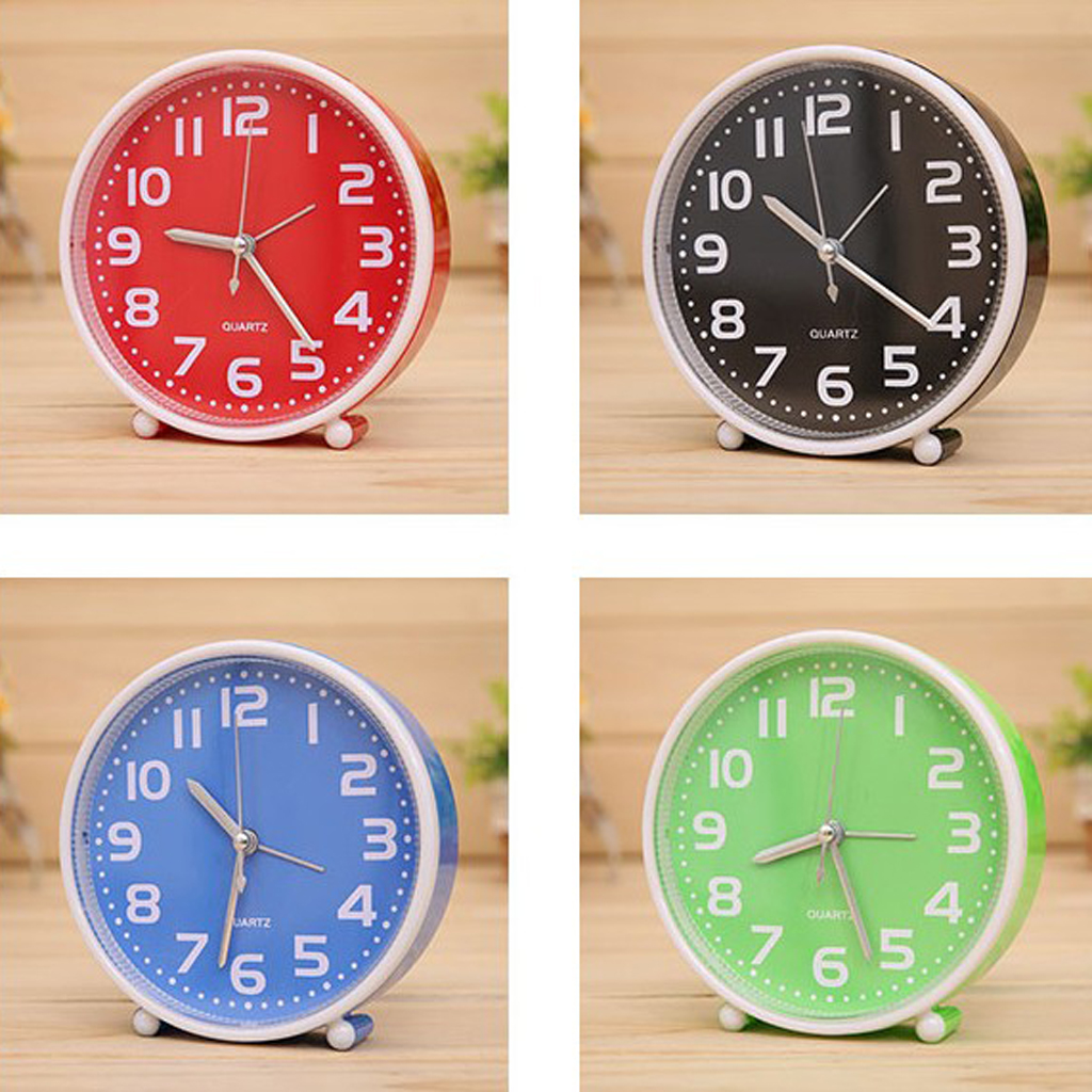 5 Inch Candy-colored Non-ticking Portable Alarm Clock With Night Light
