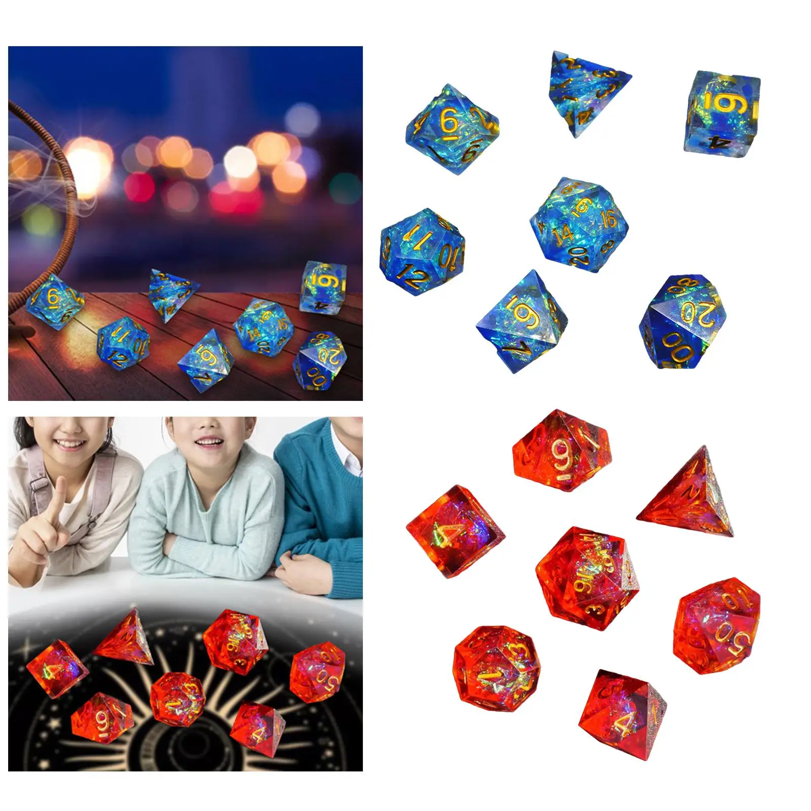 7Pcs Multifaceted Polyhedral Dice Entertainment Toys Table Game Toy for Home Party Game Tabletop Game