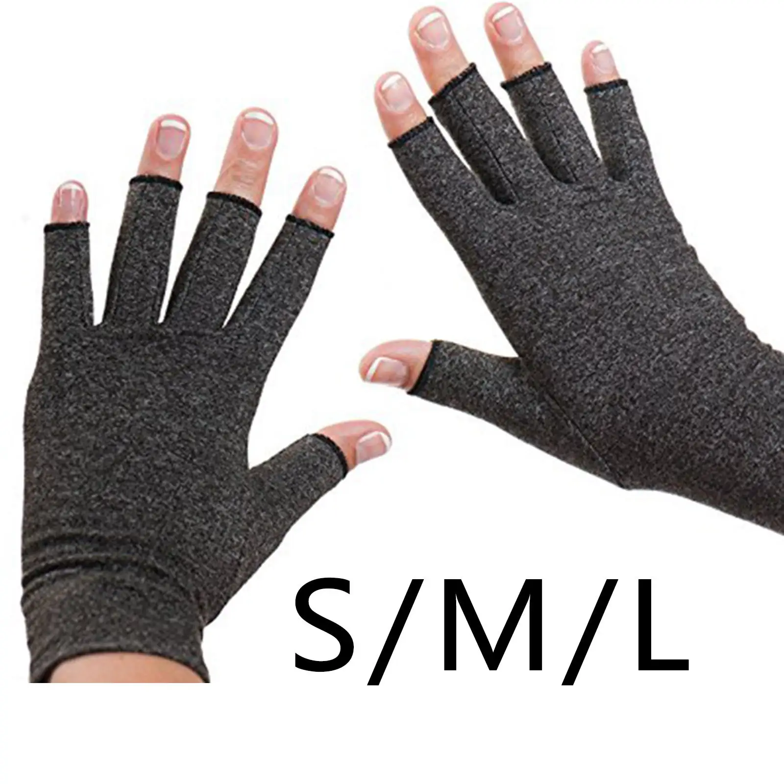 Women Men Compression Arthritis Gloves Joint Pain Relief Hand Gloves Half Finger Therapy Wrist Support Finger Gloves