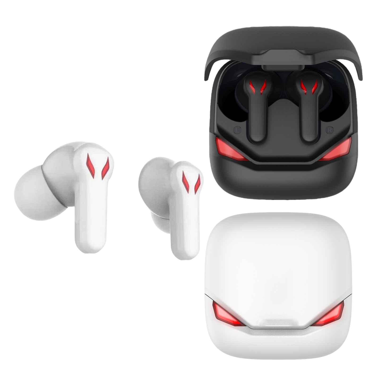 Bluetooth 5.0 Wireless Earbuds 360° Surround Stereo Sound Ultra-Low Latency Built-in Mic Power Bank Earphone for Music