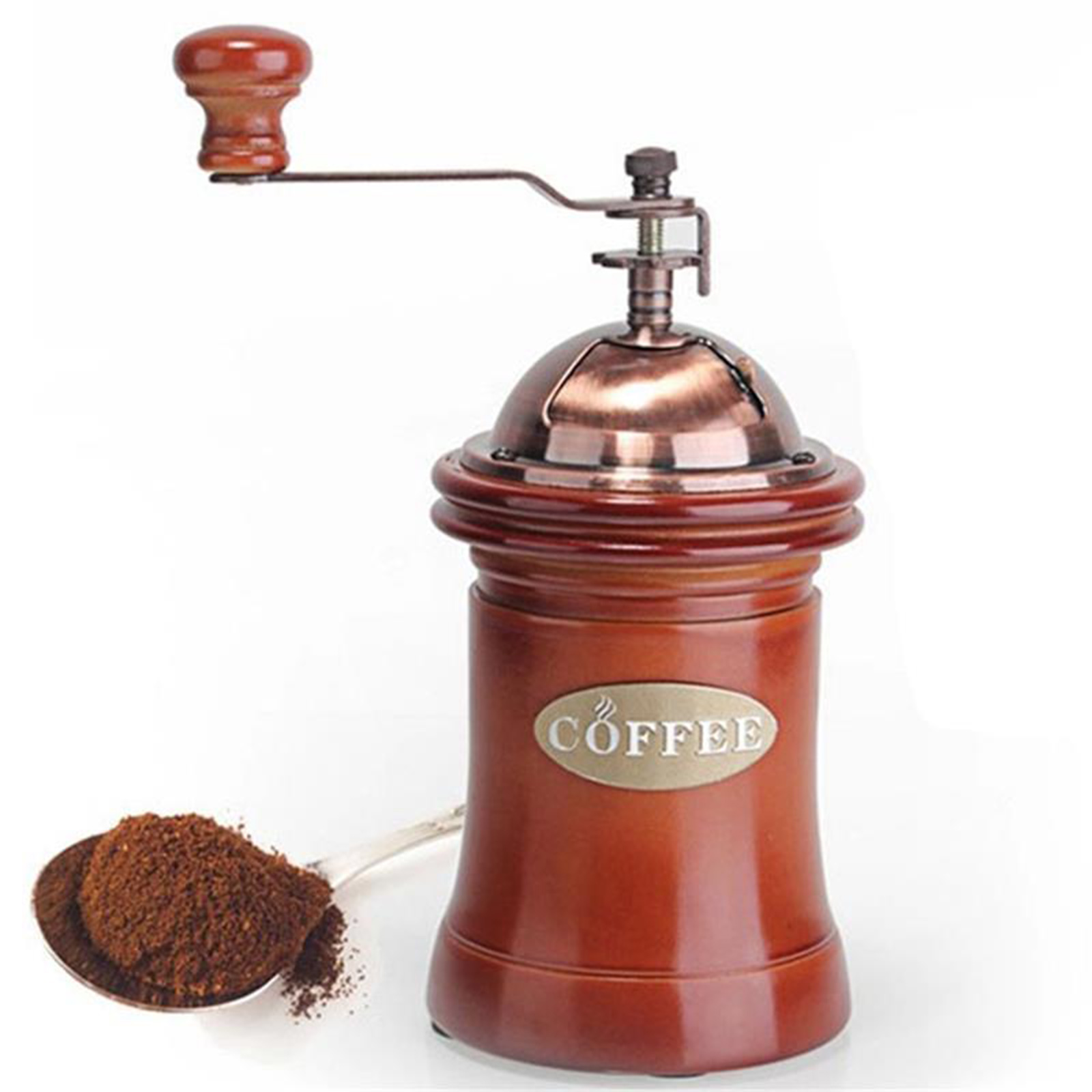 Wood Vintage Manual Coffee Grinder Hand Crank Coffee Bean Mill Windmill