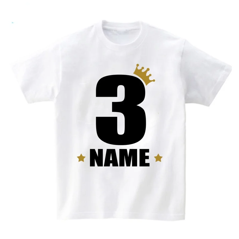 custom t shirts Baby Kids Crown Numbers T Shirts Custom Boys Girls Clothing Personalized Birthday Age Name Shirts Kids T-Shirts Baby Clothes roblox t shirt