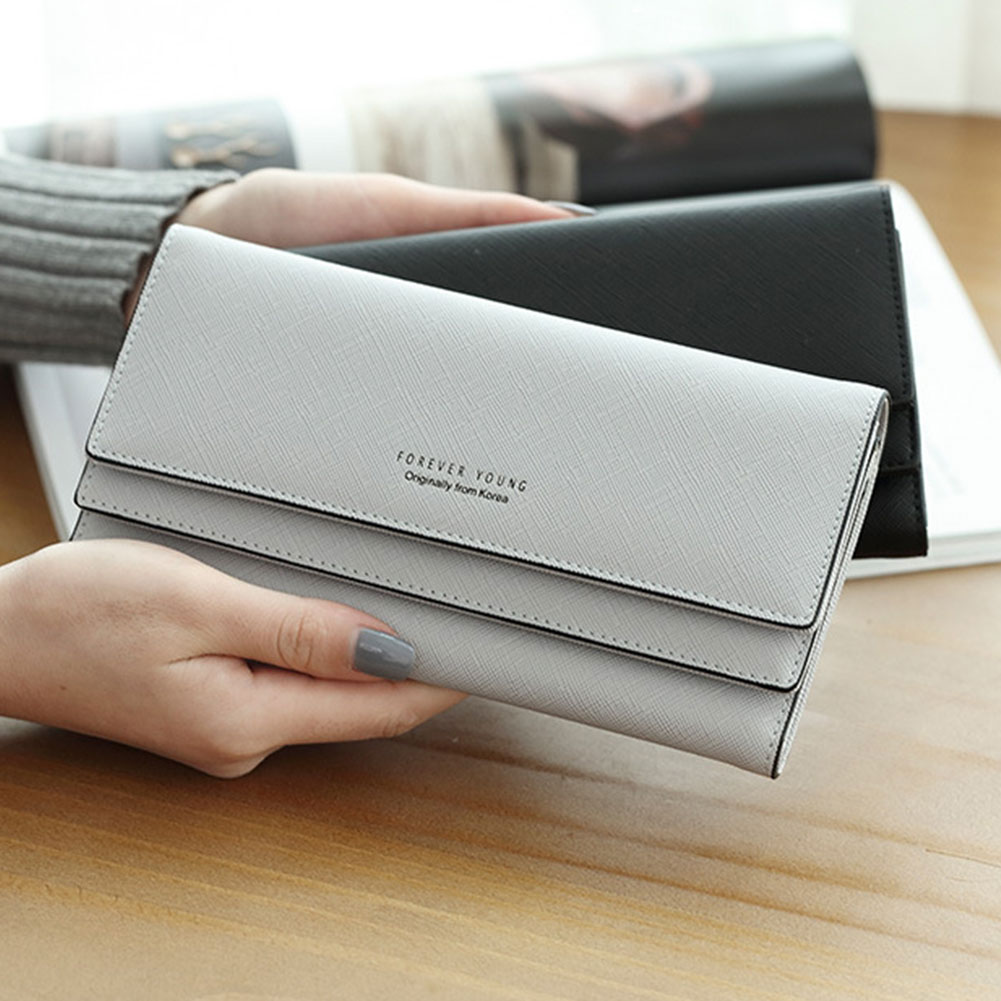 Grande capacidade tri-fold coin pocket multifunction múltipla