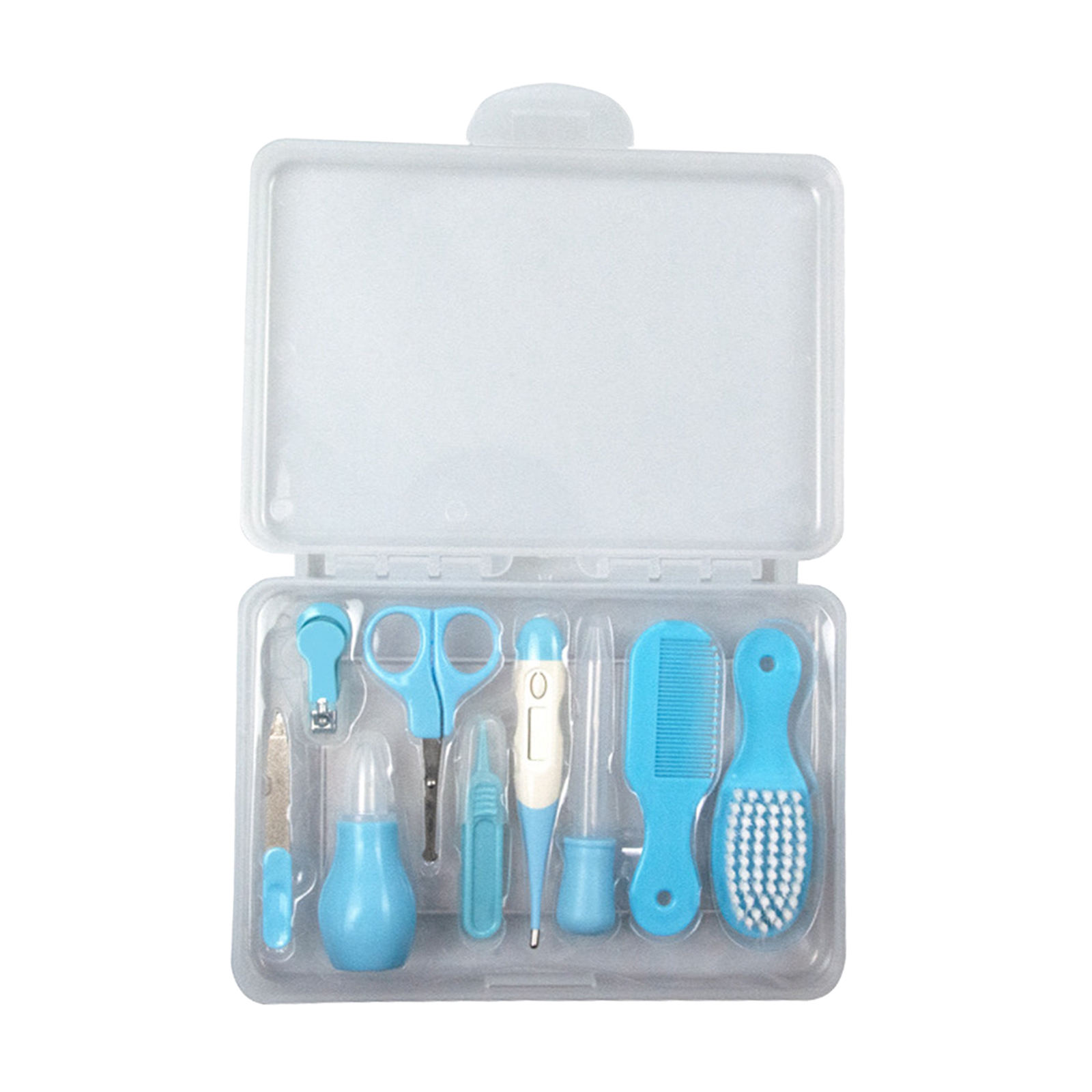 9 Pieces Nail Trimmer Tweezers Baby Medicine Feeder Safety Cutter ABS Keep Clean Baby Grooming Kit for Nursery Toddler Newborn