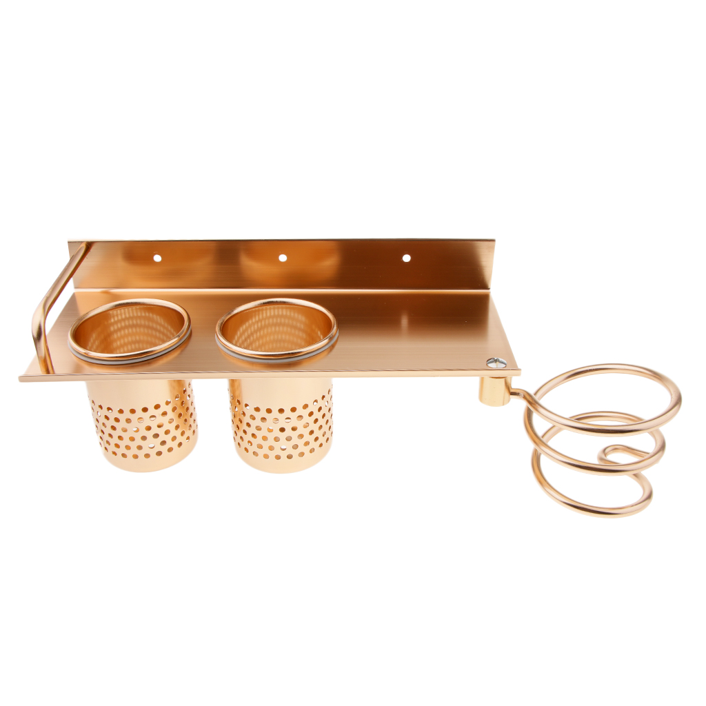 Wall Mount Hair Dryer Hanging Rack Organizer, Aluminum Hair Dryer Holder