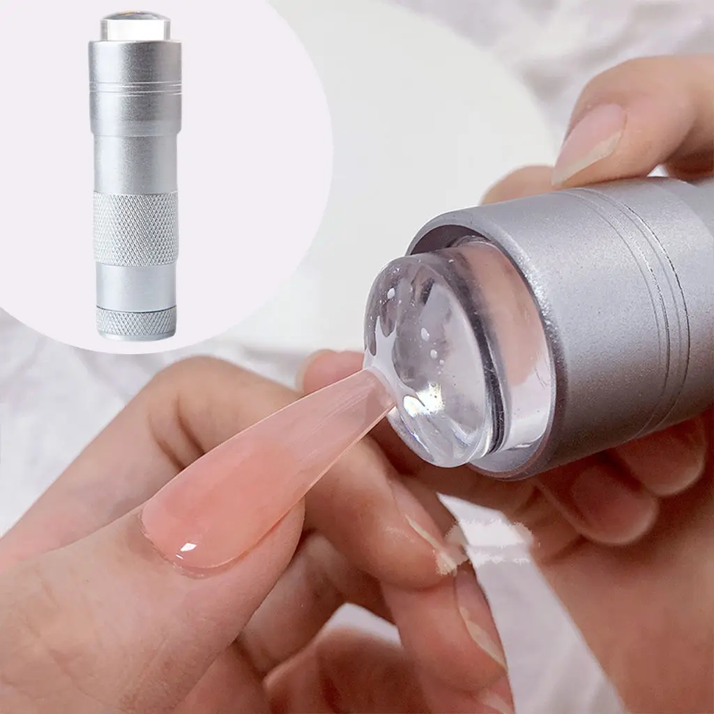 Nail Art UV Mini Flashlight with stamper Portable Silicone Handheld LED Light Nails Polish Dryer Quick Dry Manicure Lamp Tool