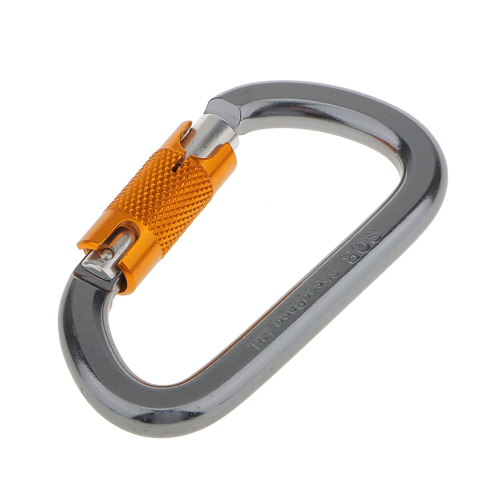28KN Aluminum Screw Locking Carabiner Keychain Hook Climbing Caving  