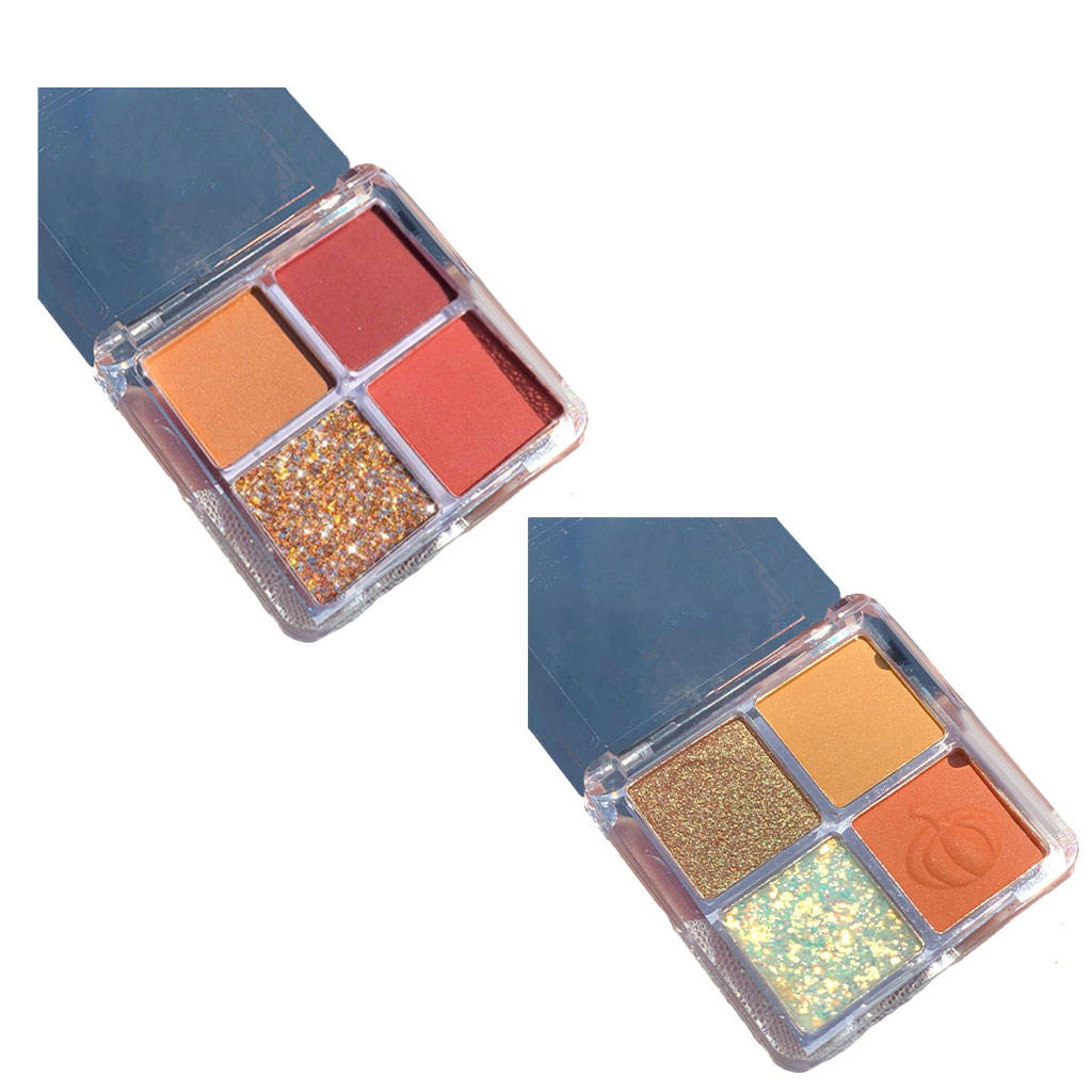 4 Color Eyeshadow Palette Sparkly Highlight Shimmer for Daily High Light Long Wear