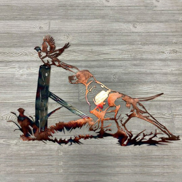  Solo Mallard Hunting & Trout Fishing Scene Metal Wall