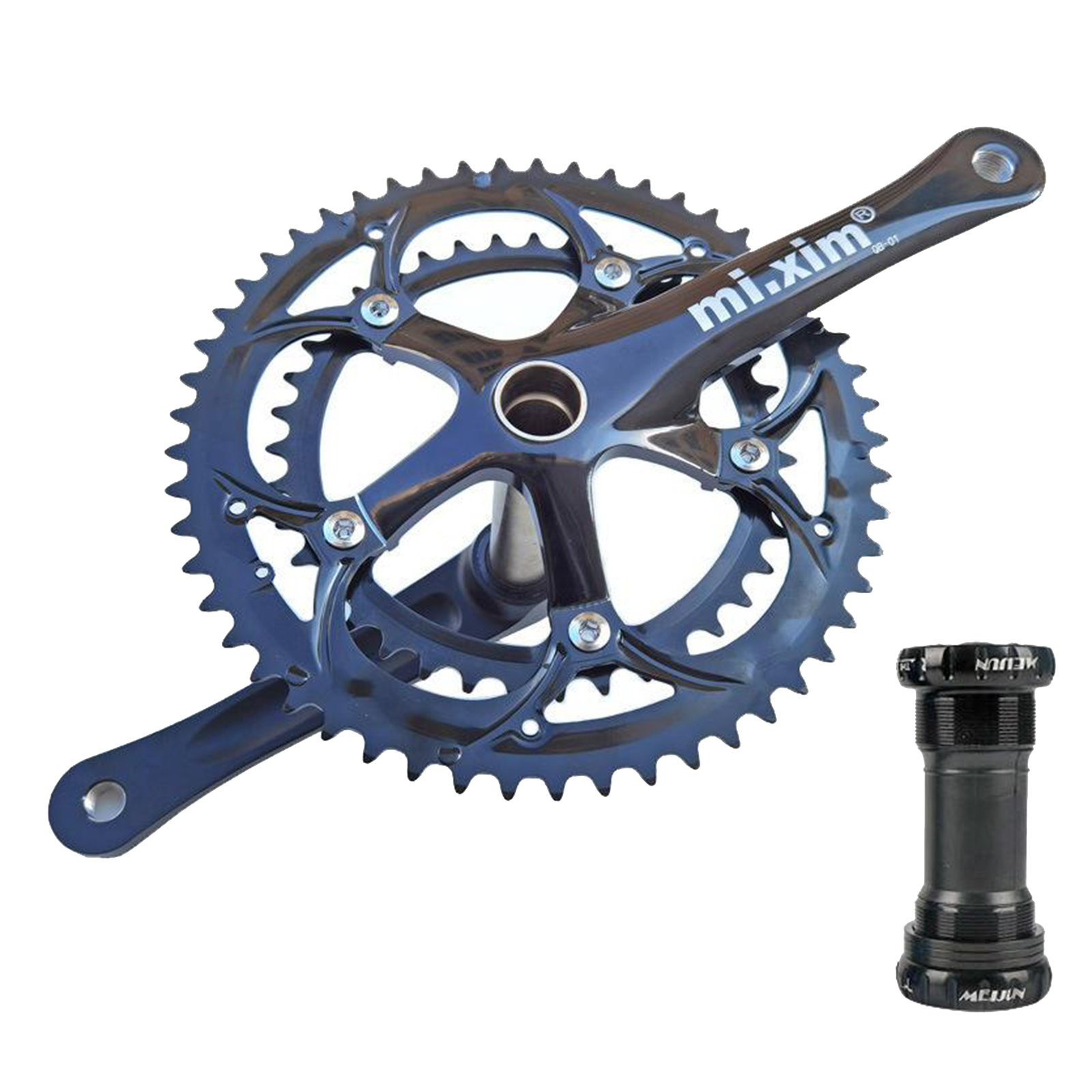 Lightweight 53/39T Bike Crank Set Road Mountain Bicycle 130BCD Chainring 6-10 Speed Steel Chain Wheel with Hollow BB Crank Set