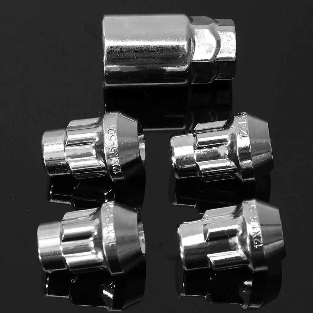 12x1.5mm Locking Wheel Lock 60 Tapered 4pcs Security Nuts With ONLY ONE Key