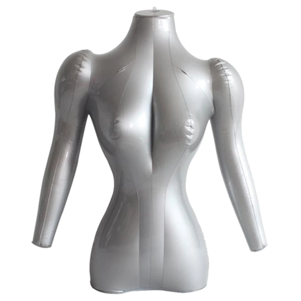 PVC Inflatable Adult Female Mannequin Bust W/ Arms Display Dummy Models