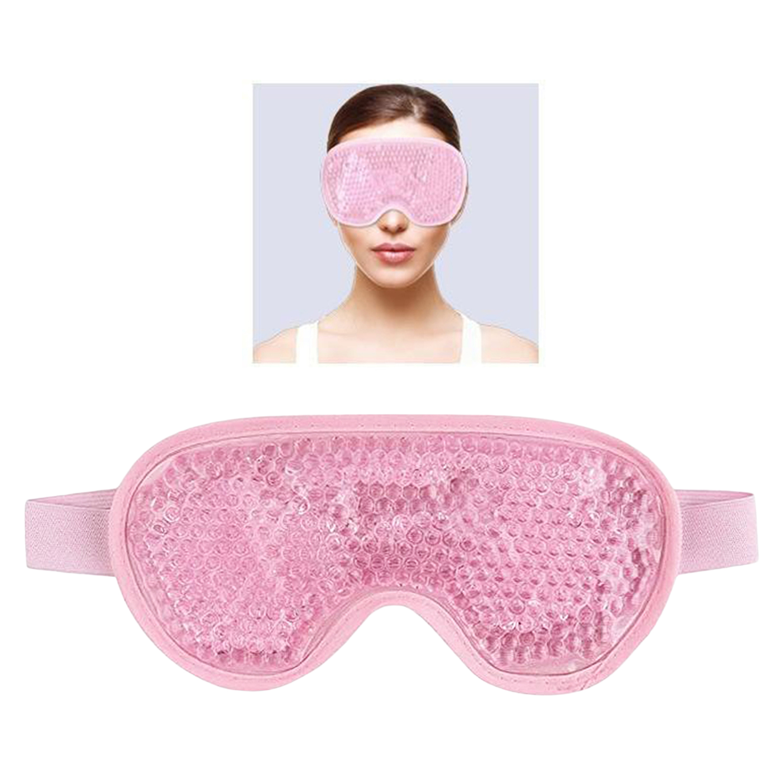 Multi-function Hot Cold Gel Cooling Eye Mask Dark Circles for Travel Pink