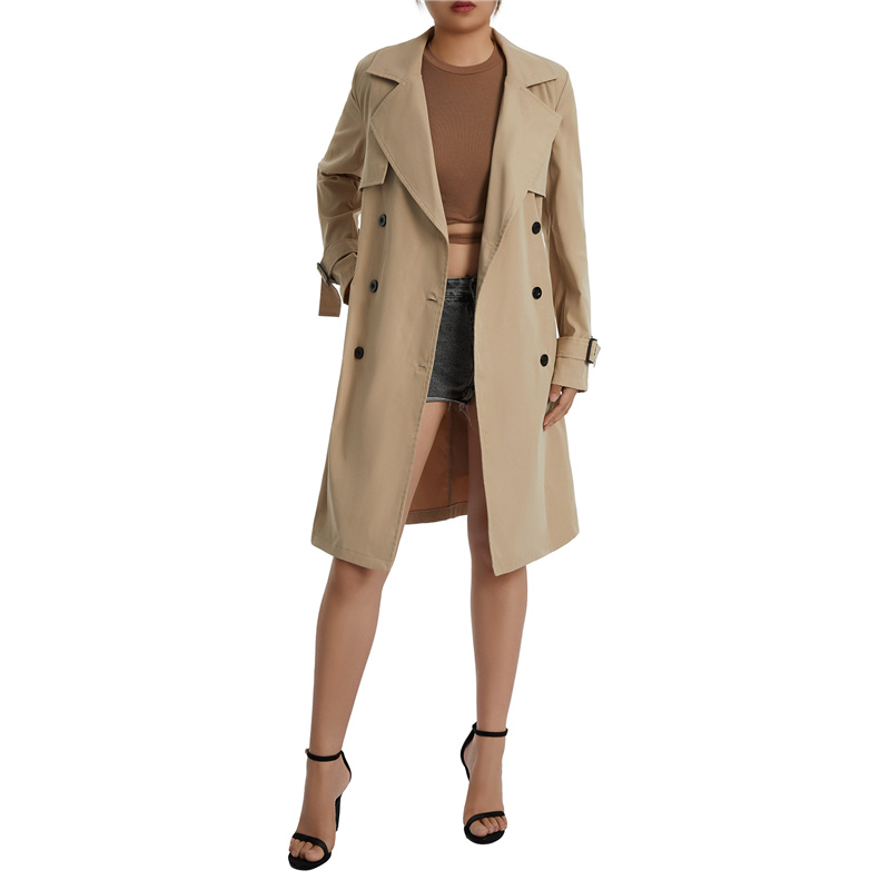 para mulher, trench coat com lapela e