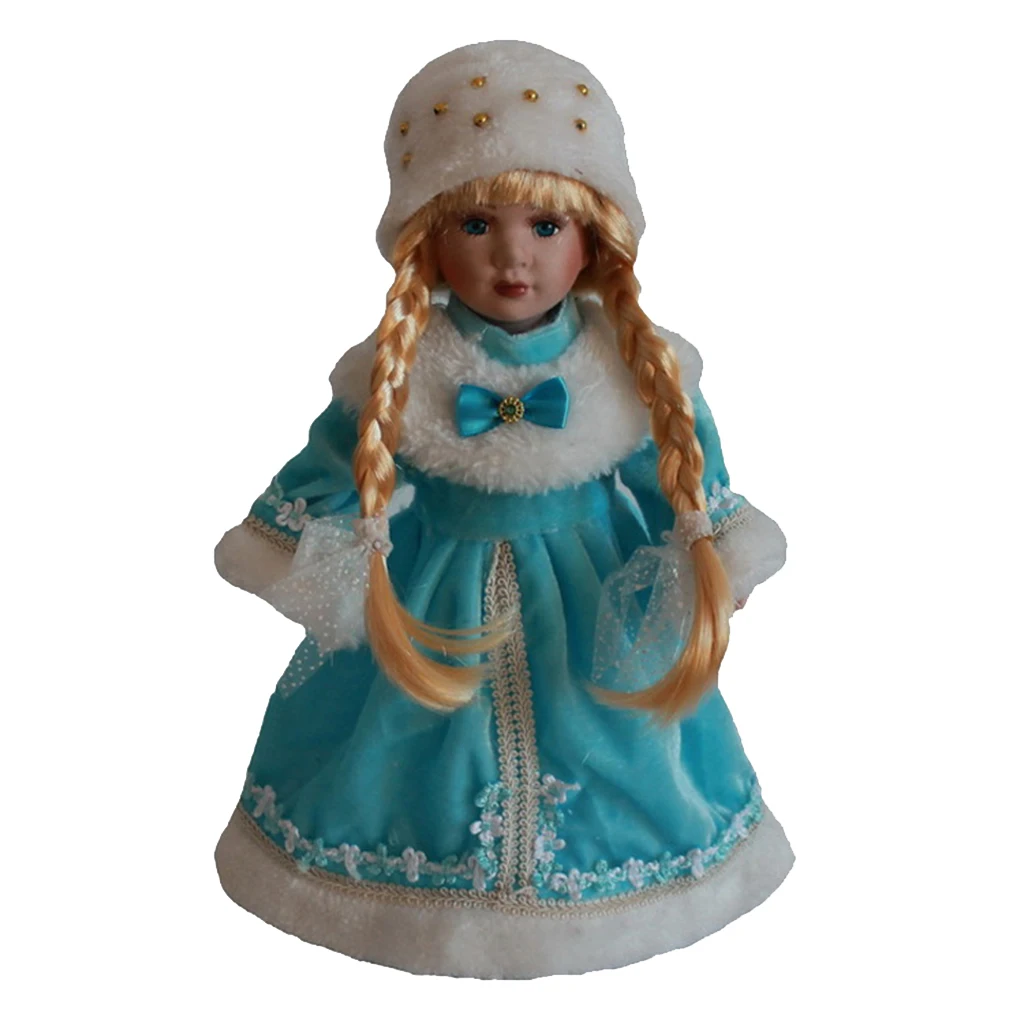 12inch Vintage Porcelain Doll in Dress, Creative Valentin & Christmas Gift for