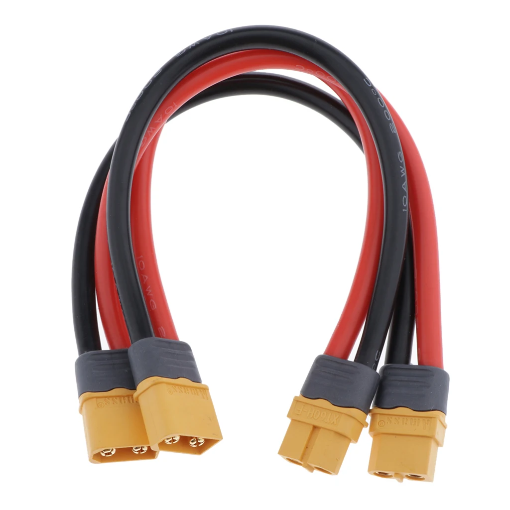 2 Pieces 10AWG XT60 Socket Extension Cable Connector Adapter Cable