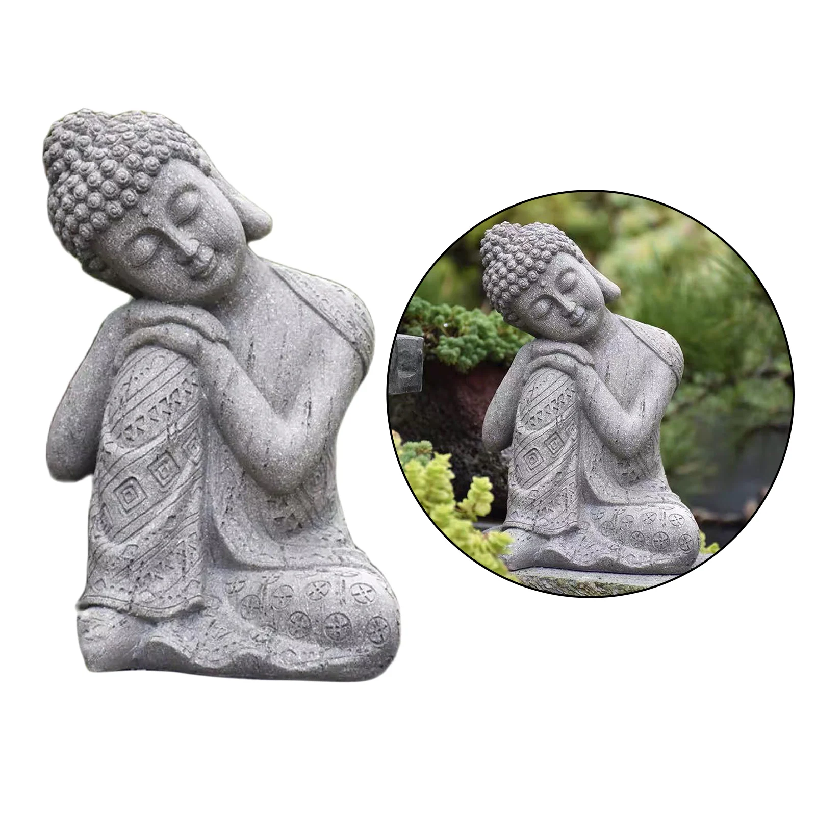 Sleeping Thai Buddha Statues Ornament Figurine, Garden Buddha Statue Sculpture Indoor/Outdoor Decor for Home,Patio Art Decor
