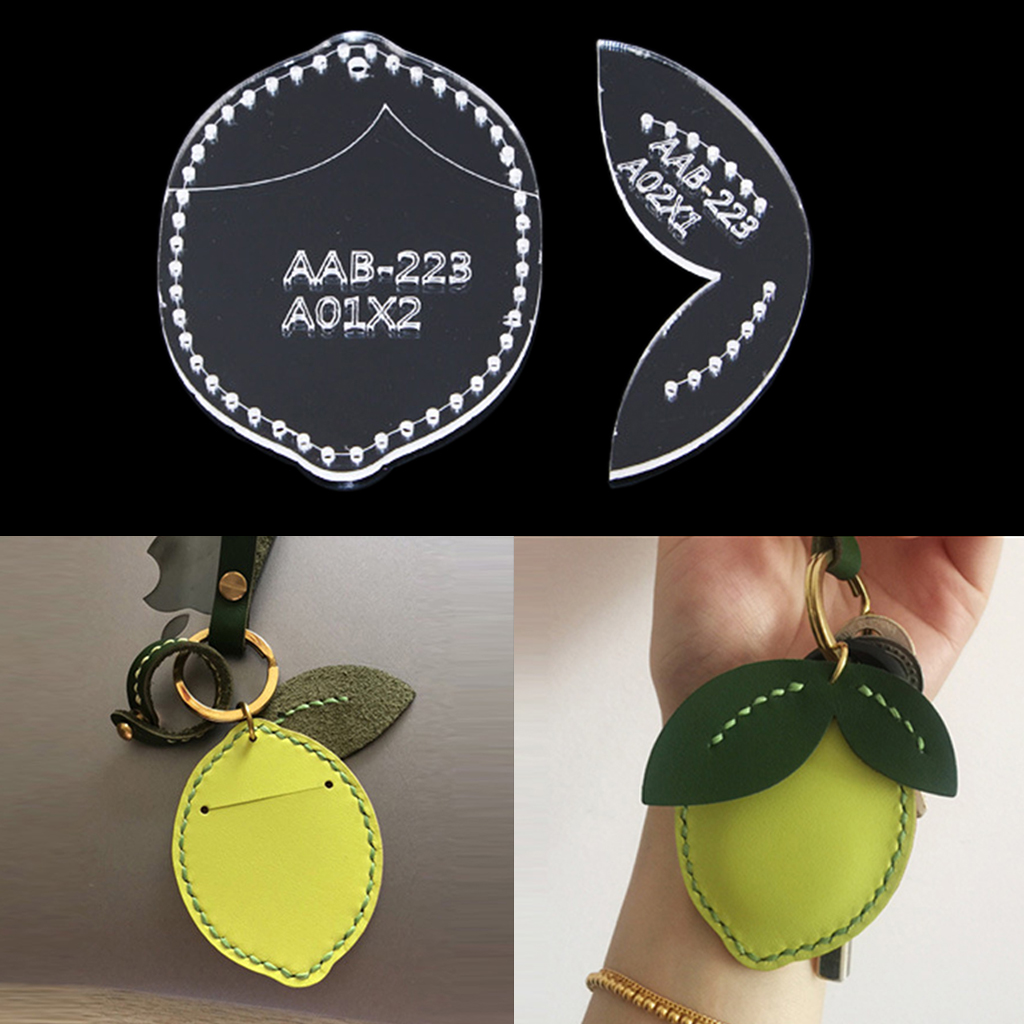2pcs Acrylic Template Stencils Template Set Lemon Keychain Pendant