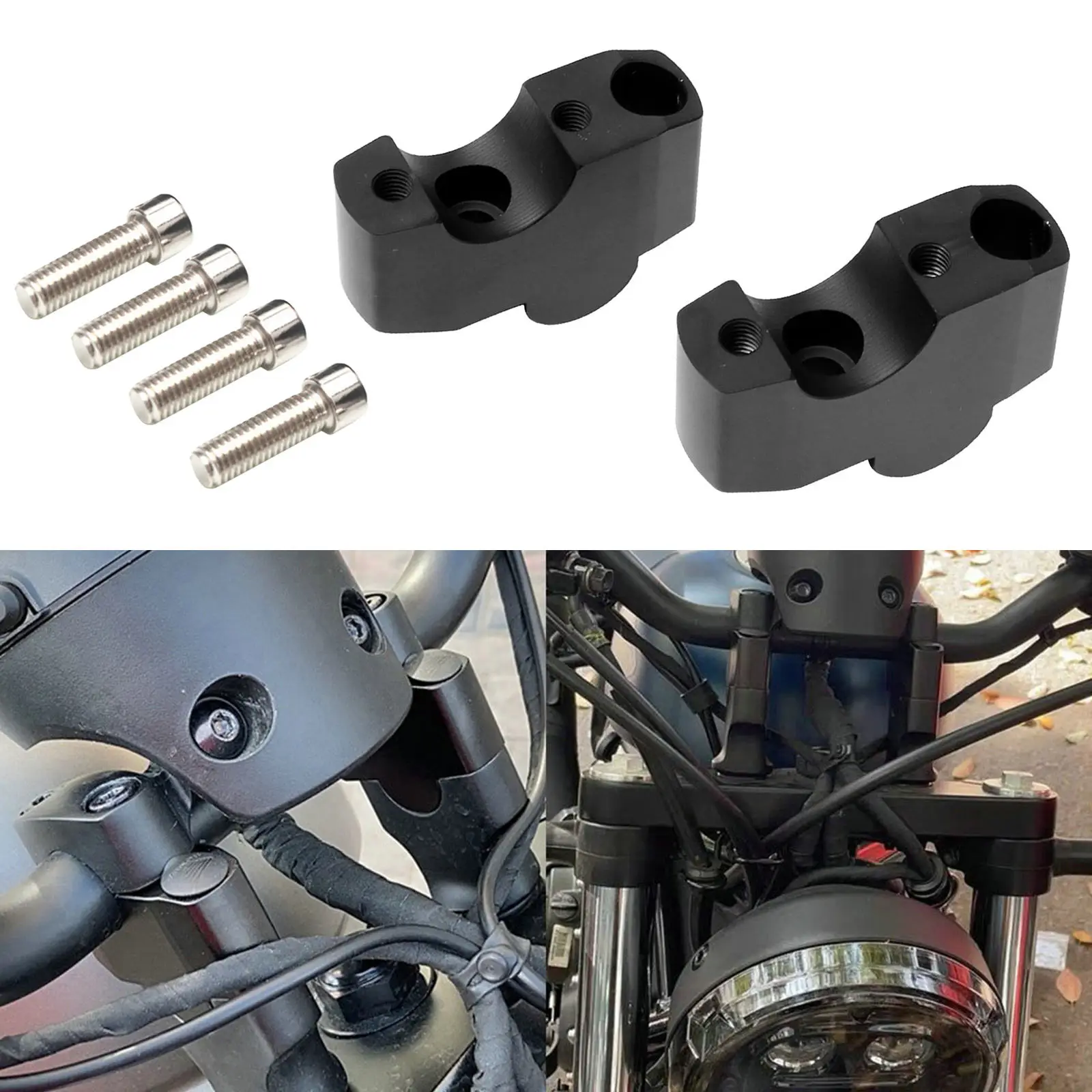 Motorcycle Handlebar Riser Clamp for Honda CMX500 Rebel500 Pit Dirt Bike, Easy Installation