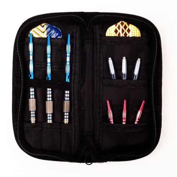 Portable Nylon Bifold Dart Case Holds 12 Darts Flights Zipper Bag Purse