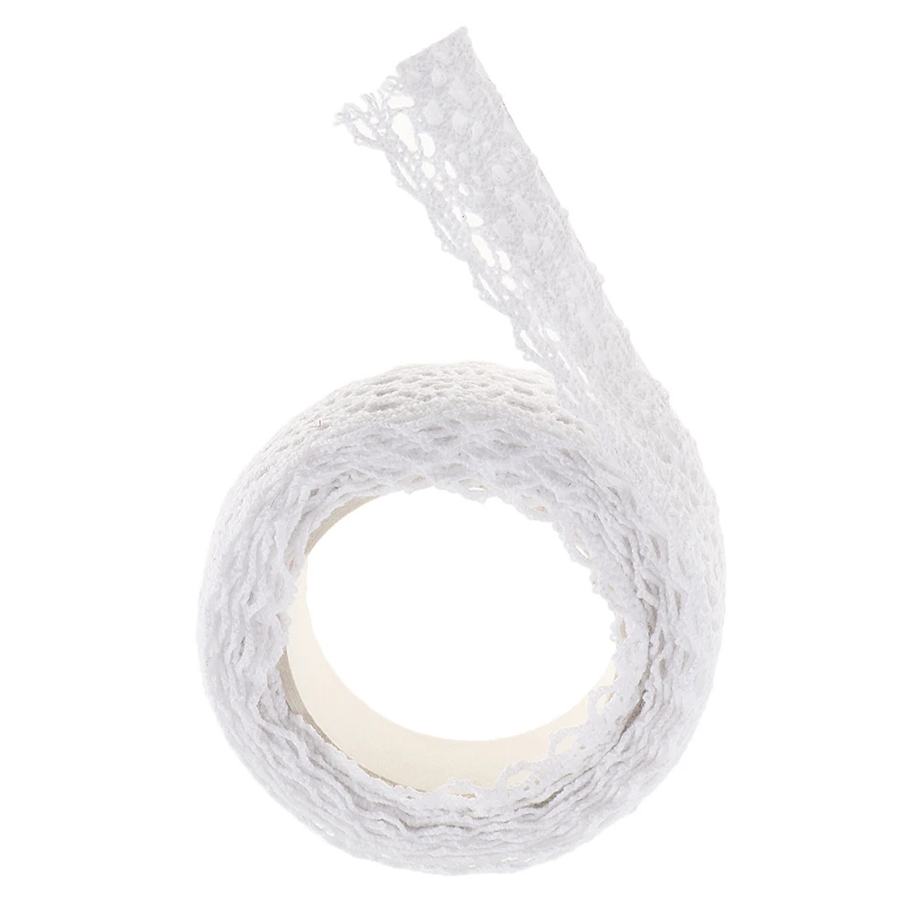2 Yards Fabric Lace Washi Tape Self Adhesive Stick On Cotton Ribbon Trim Tape