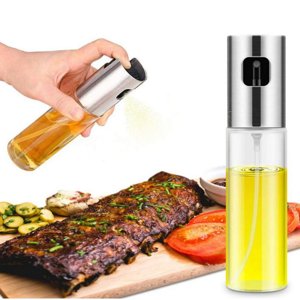 Glass Olive Oil Sprayer Oil Spray Empty Bottle Vinegar Bottle  for Kitchen 100ml