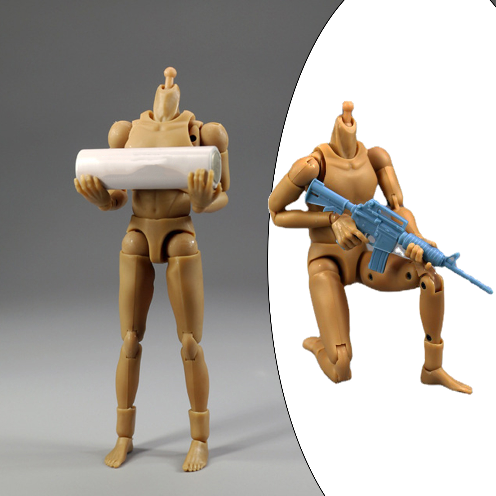 1/12 Male Body Action Figures Super Flexible Male Dolls with Spare Hands for Arts/Drawings/Photography