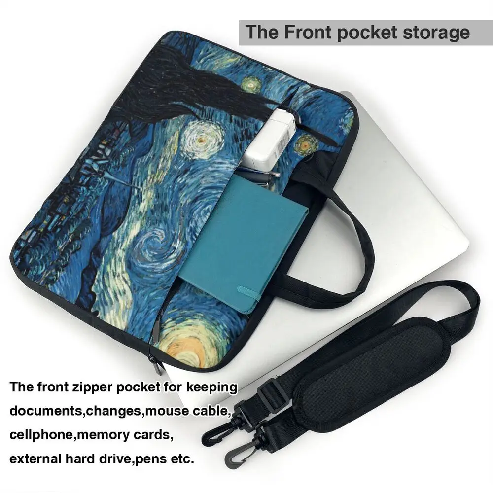 Van Gogh Laptop Bag Case With Handle Protective Computer Bag Stylish Travel Laptop Pouch laptop bags waterproof