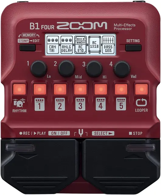 Zoom B1 FOUR B1X FOUR Bass Guitar Multi-Effects Processor with 