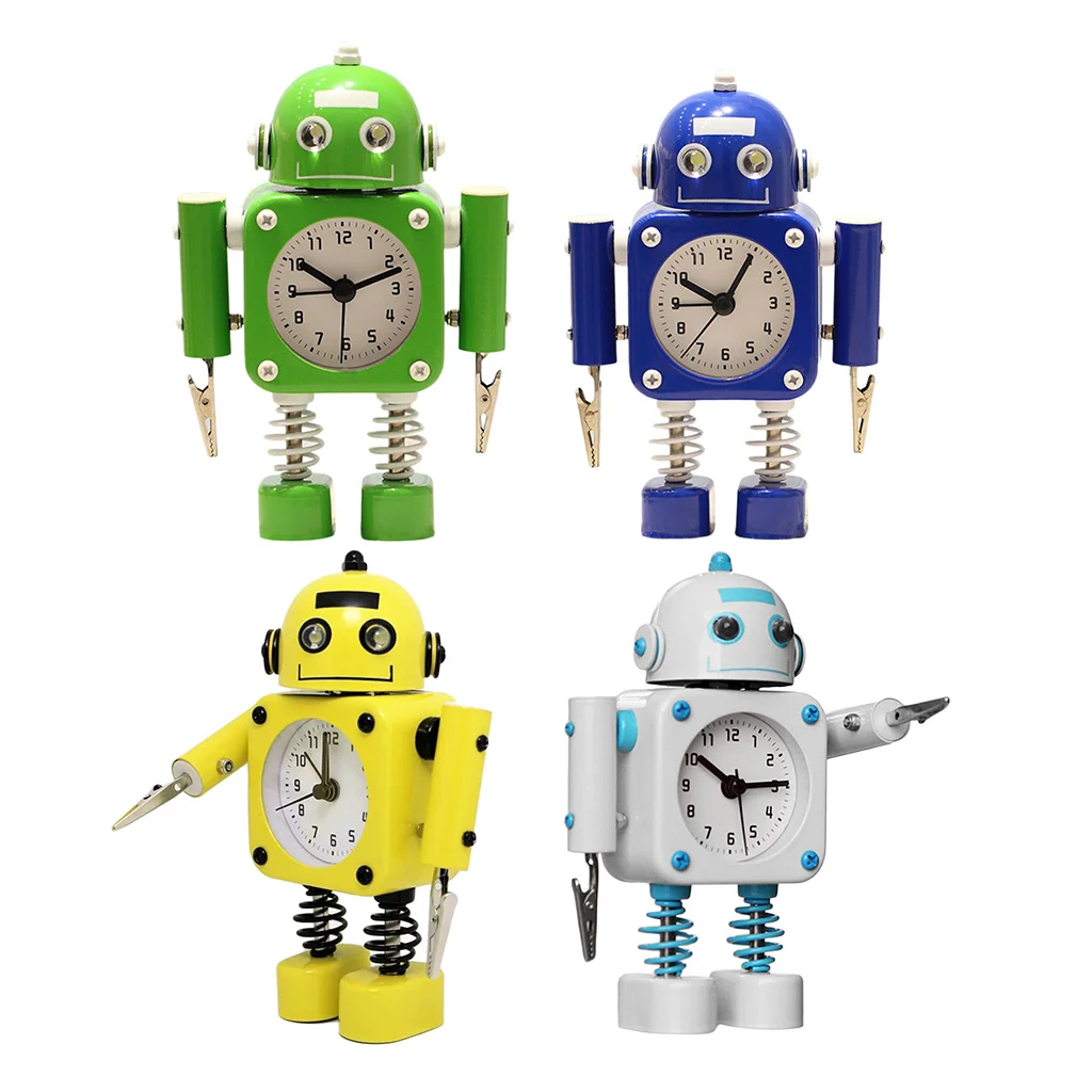 Bedroom Robot Alarm Clock Office Wake-up Clock Decor Ornaments Kids Gifts
