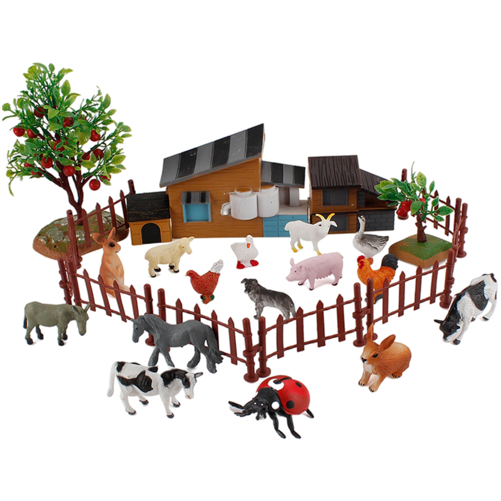 21Pcs Farm Animals Set Learning Education Gift Farm Figurines Playset Farm Animal Figures TOY for Party Boys Girls