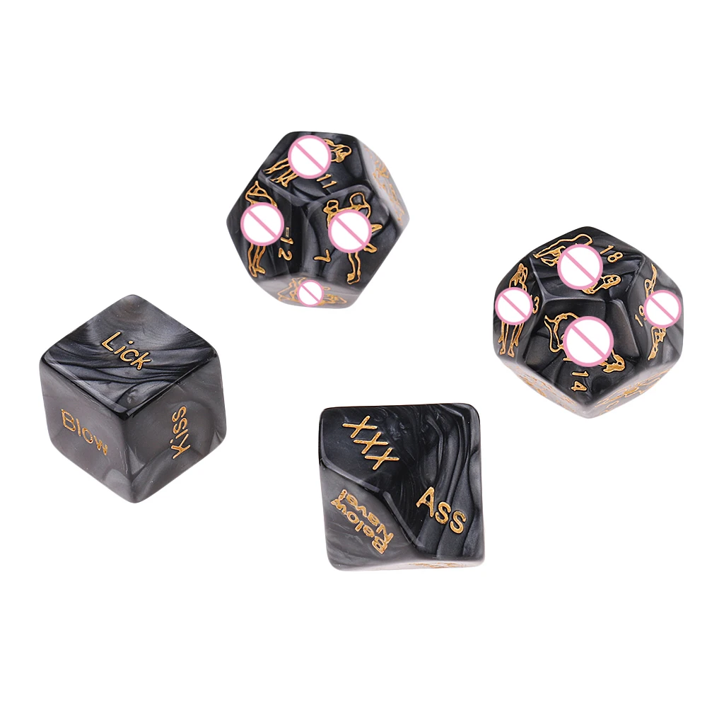 4x Black Adult  Game Aid Dice  Position Dies Toy for Couple Foreplay