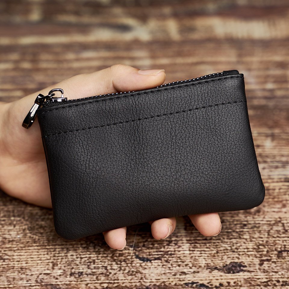 NUPUGOO 2021 Kleine Geldbörse Aus Echtem Leder Mini Karte Brieftasche Männer Frauen Casual Kleine Tasche Zipper Tasche Schlüssel Halter Geld taschen – Detail 13