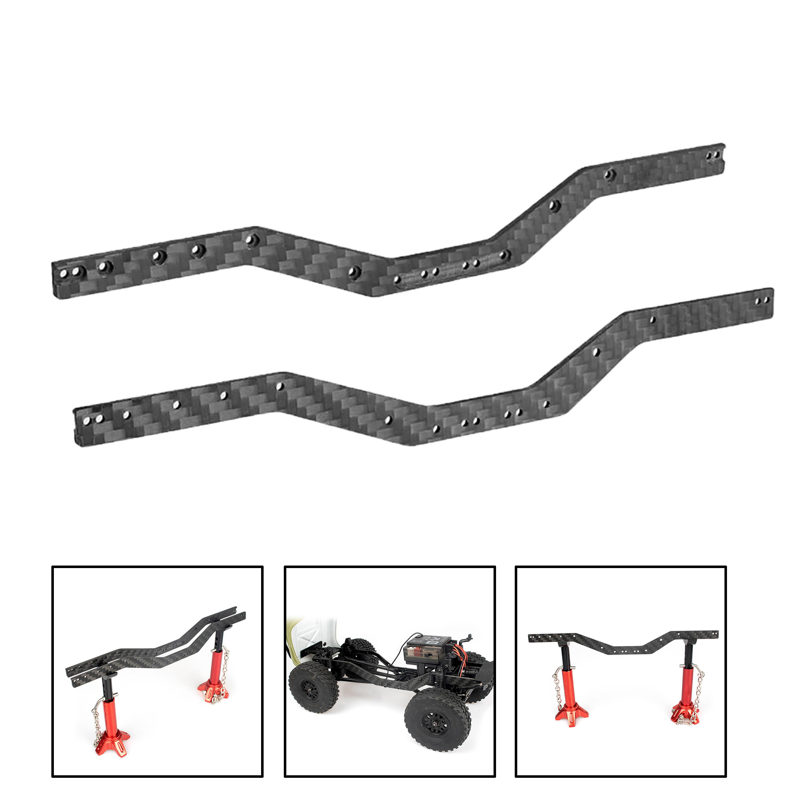 2pcs Chassis Frame Rails Kits for Axial SCX24 RC Buggy Car Vehicle DIY Accs