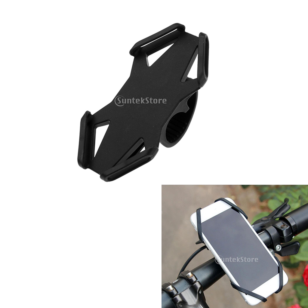 Silicone Motorcycle Bike Bicycle Handlebar Phone Mount Holder Bracket Rack GPS Case Works for 4-6 inch Smartphones