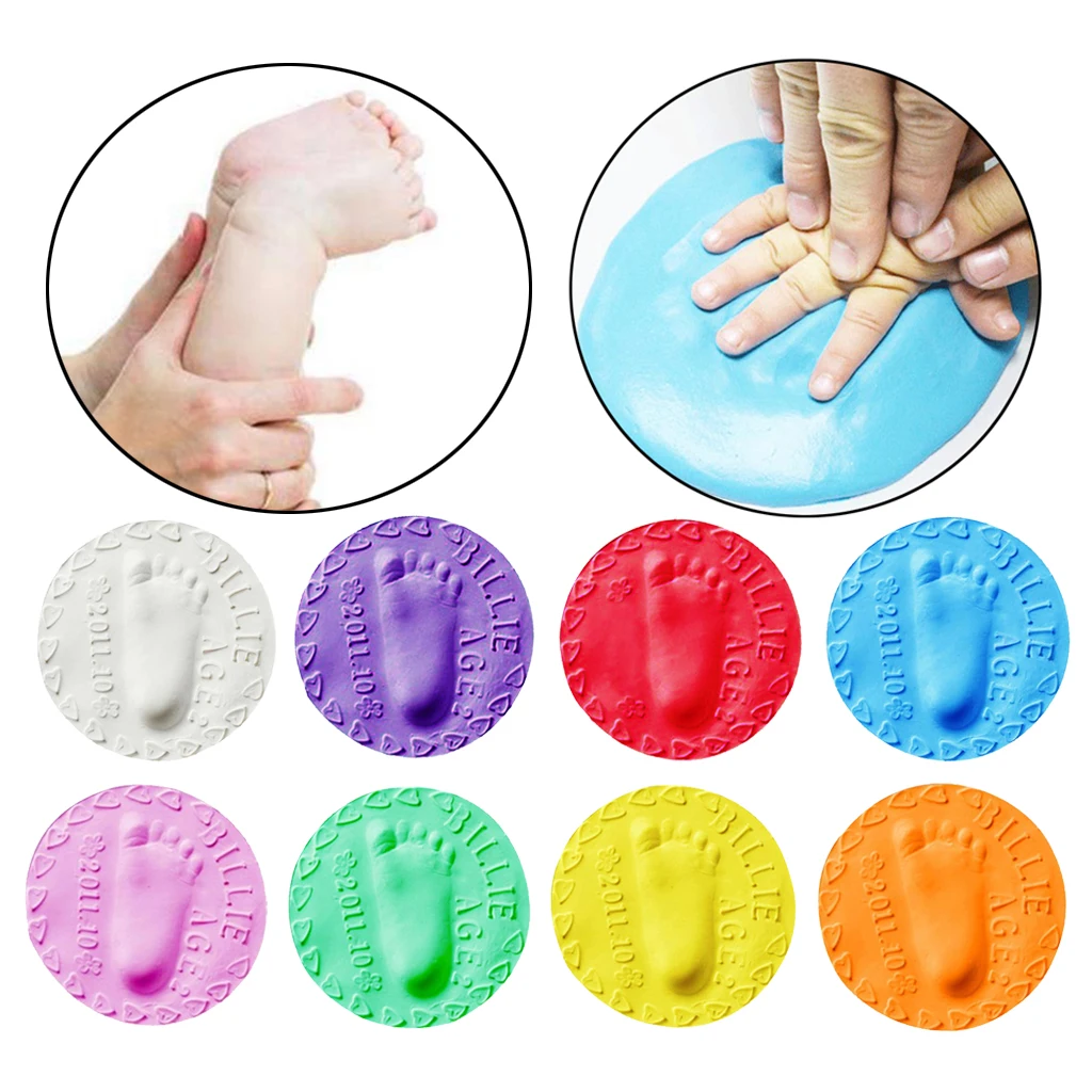 3D Soft Drying Clay Baby Handprint Footprint  Kit DIY Keepsake Gift