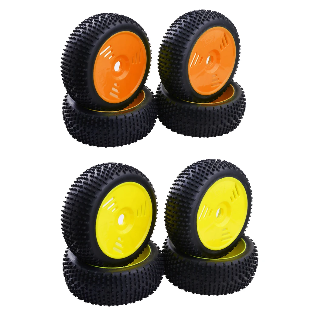 4x Rubber Tires & Wheels 17mm Hex For 1/8 Team Losi  FS RC Car Buggy