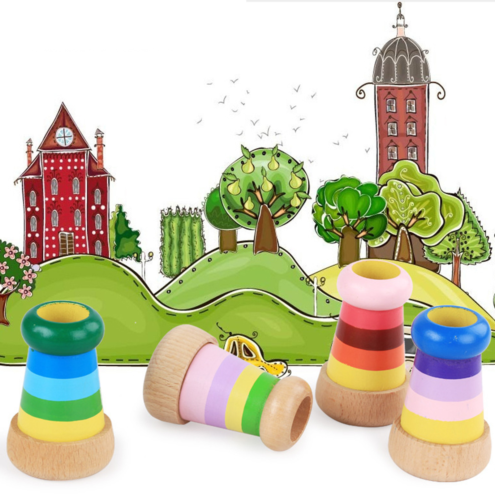 Kaleidoscope Toy Kids Kaleidoscope Wooden Kaleidoscope Toy Educational Handmade Toy for Kids Children Toddler