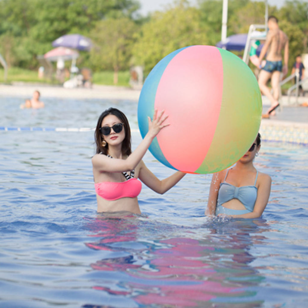 Glossy Panel Colorful Large Ball Inflatable Toy For Swimming Pool Beach