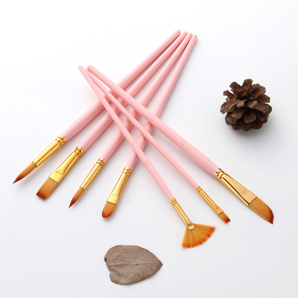 12x Wooden Brush Brushes Art Crafts Oil Acrylic Adults Drawing Painting Pens