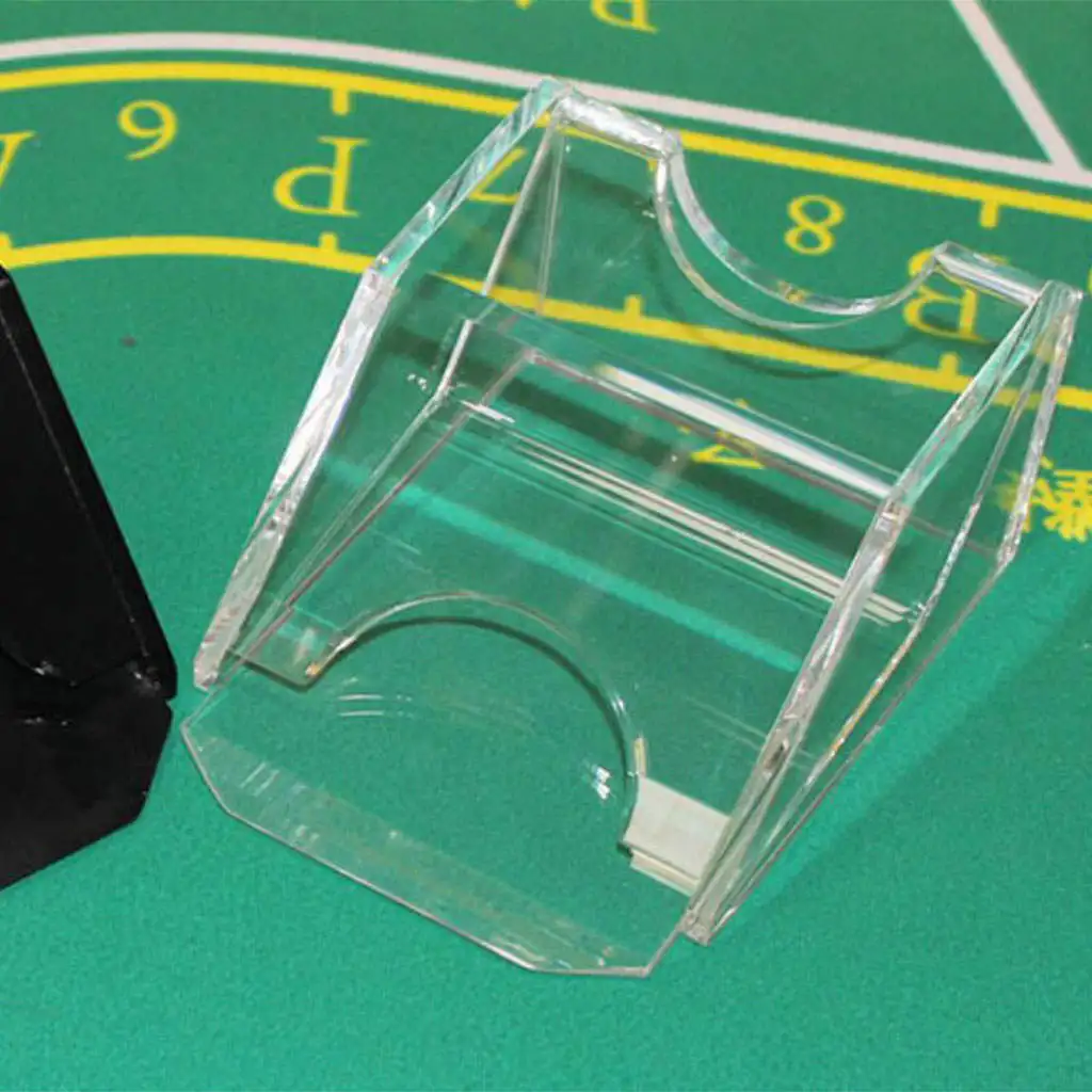 Card Dealer Shoe 1 Deck Durable Easy Dealing Transparent Acrylic Weighted Wedge Smooth Surface for Casino Blackjack Poker Card