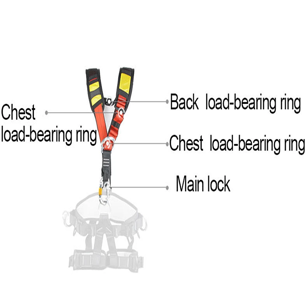 Universal Rock Climbing Arborist Shoulder Strap with Carabiner for Sit Harness - Caving Rock Climbing Rappelling Equip