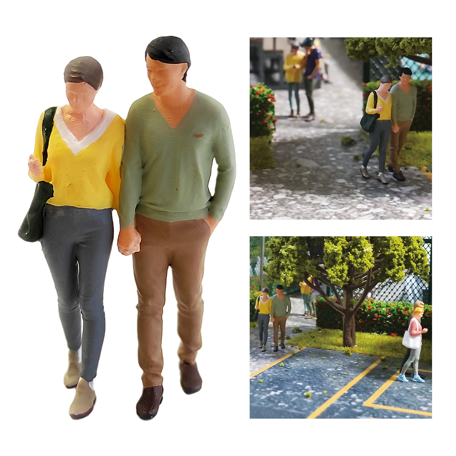 1:64 Scale Hand Painted Miniature Model Couple Figures Street Park Layout Diorama