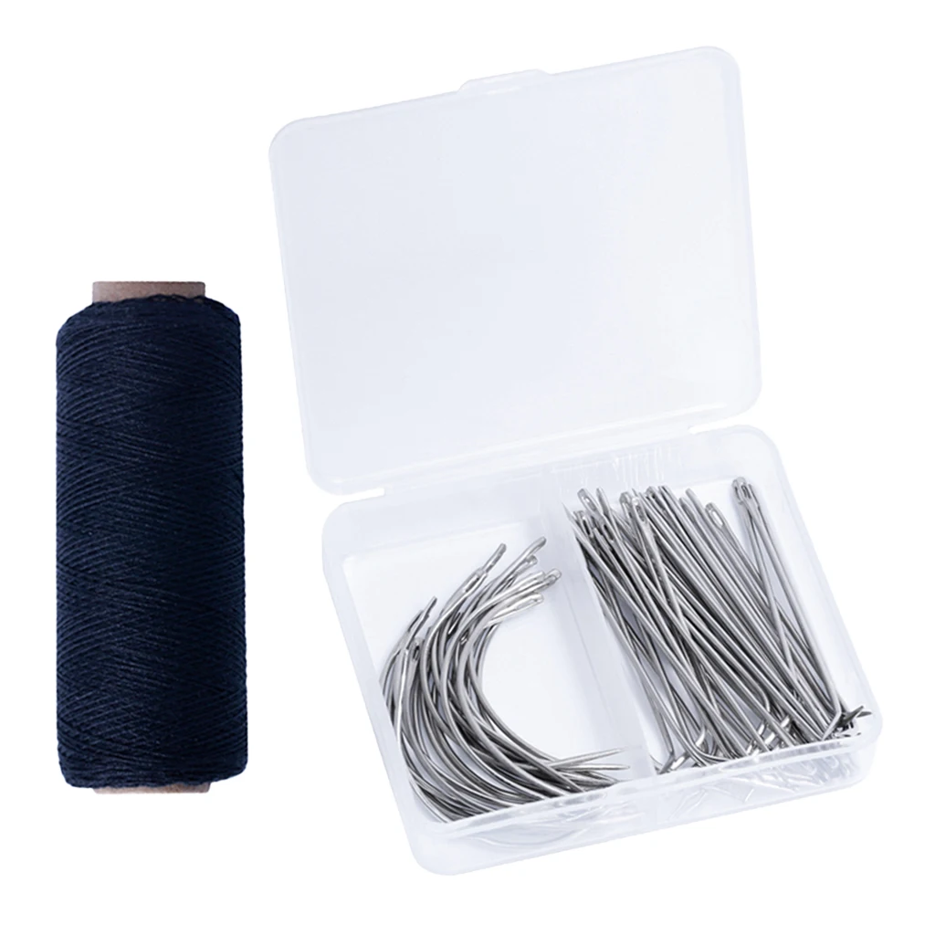 72 Pieces/Set Wig Needles Thread, 50 Pieces T Wig Pins And 20 Pieces C Curved