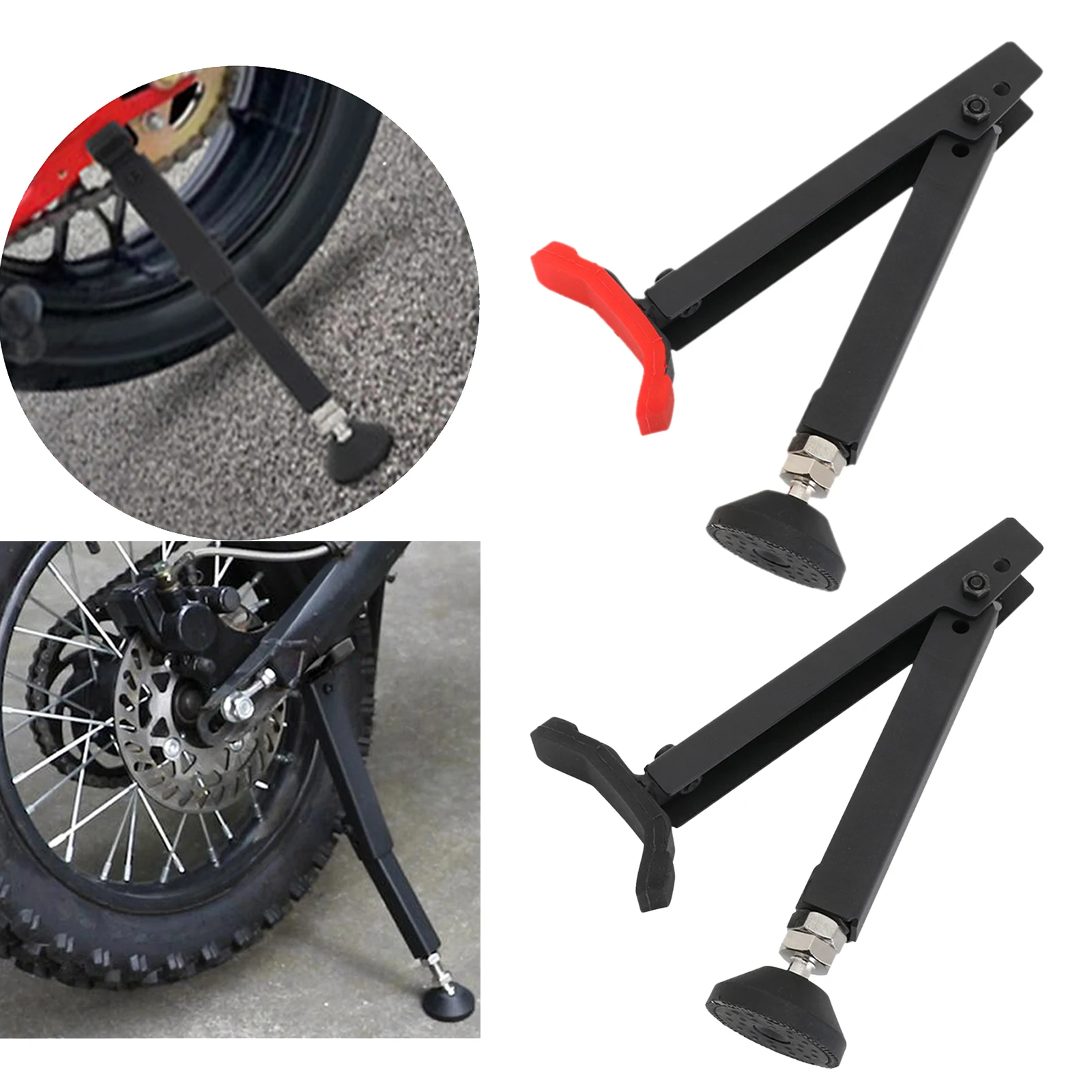 Wheel Support Side Stands Rear Frame Swingarm Lift for Scooter Dirt Bike Repairing Tool Foot Support Angle Adjustable Foldable