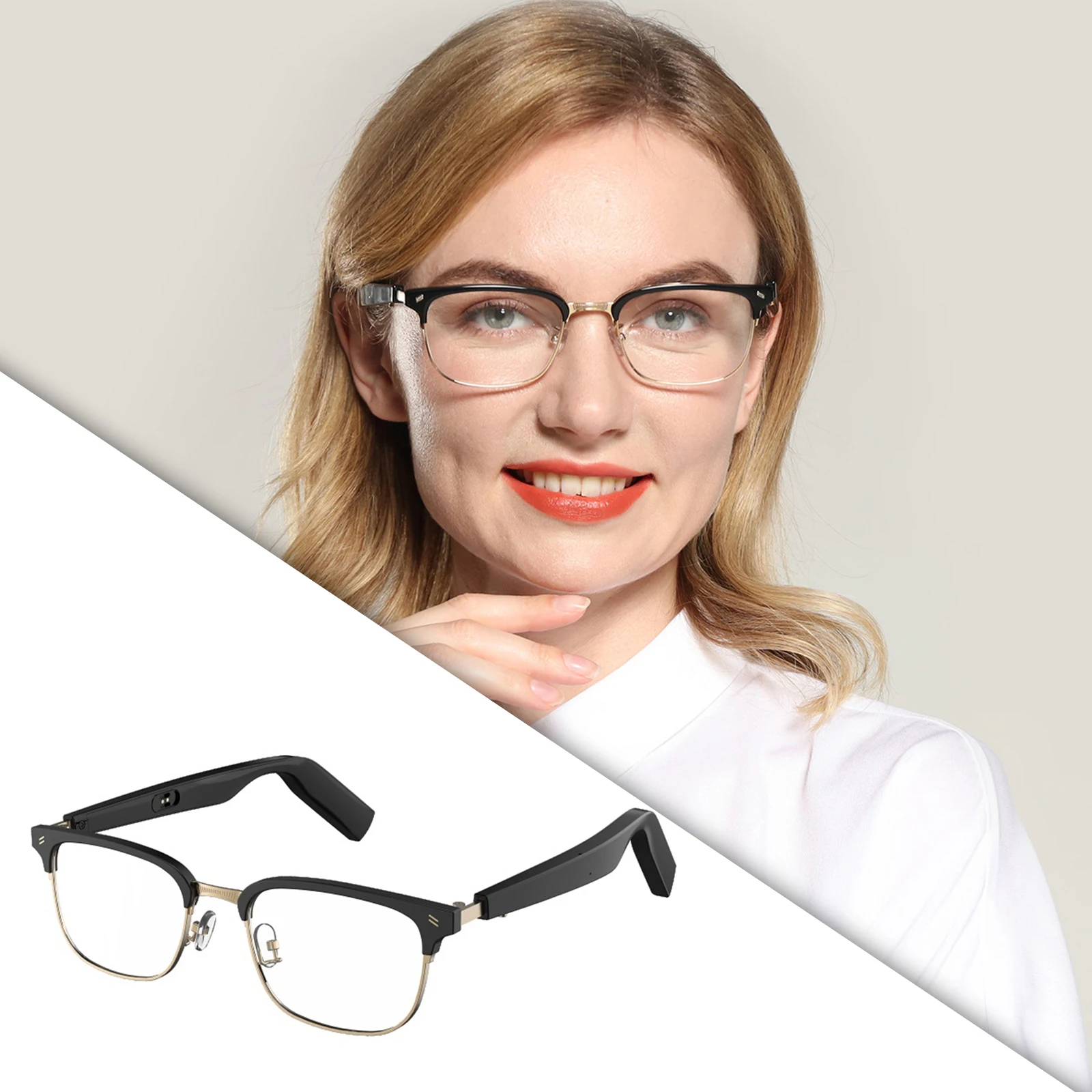 Smart Glasses Voice Control Lightweight Anti-Blue Lens for Meeting Traveling