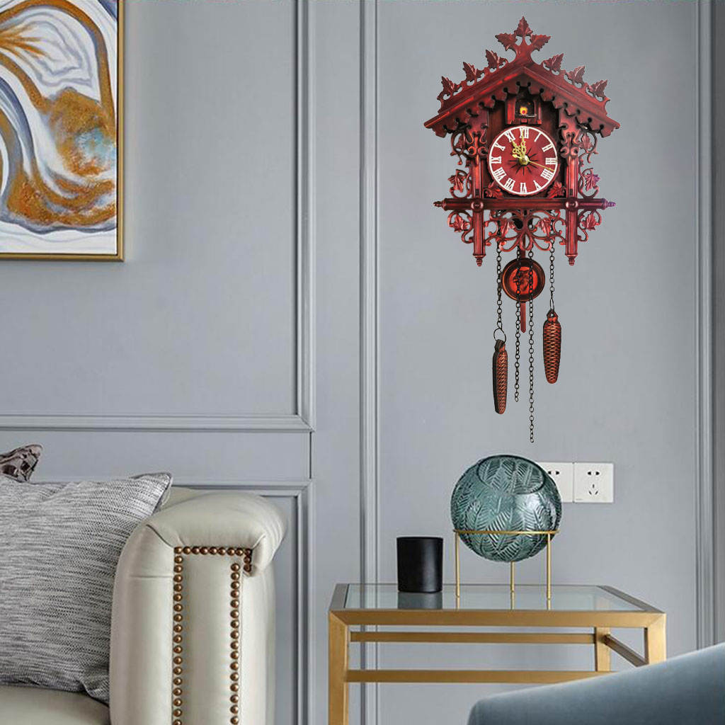 Wooden Hanging Cuckoo Wall Clock, for Office Home Bedroom Restaurant Office Decoration Decoration accessories