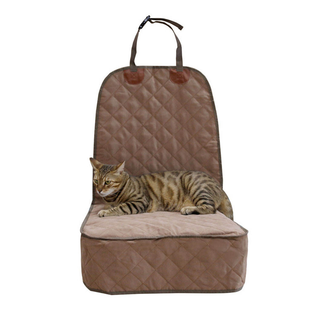 Waterproof Dog Front Bench Car Seat Cover Suede with Buckle & Belt Mat Resistant Dirty Pad for SUV Small to Medium Accessories