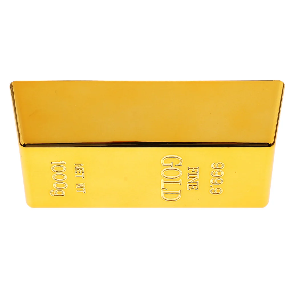 1kg Creative Fake Gold Bar Bullion Door Stop Heavy Brick Paperweight