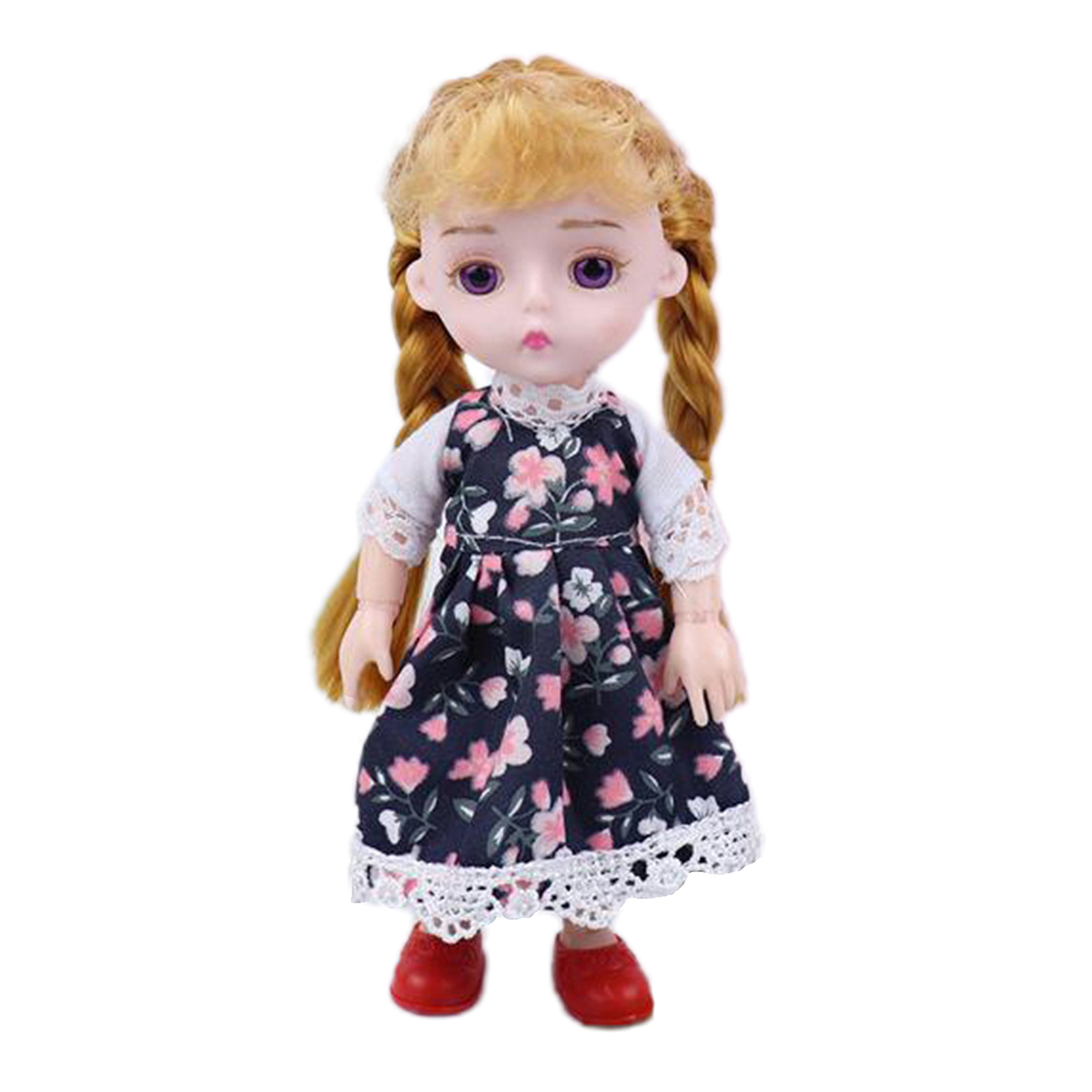Flexible 14 Joints 6'' 1/12 BJD Doll 3D Eyes Makeup Lovely Dress Up Customized Baby Doll Toy Girls Gift with Outfit Shoes